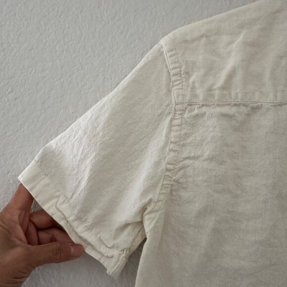 Zara Men Retro Inspired Crochet Knit Button Up Shirt Short Sleeve Cotton Blend M - Picture 8 of 16